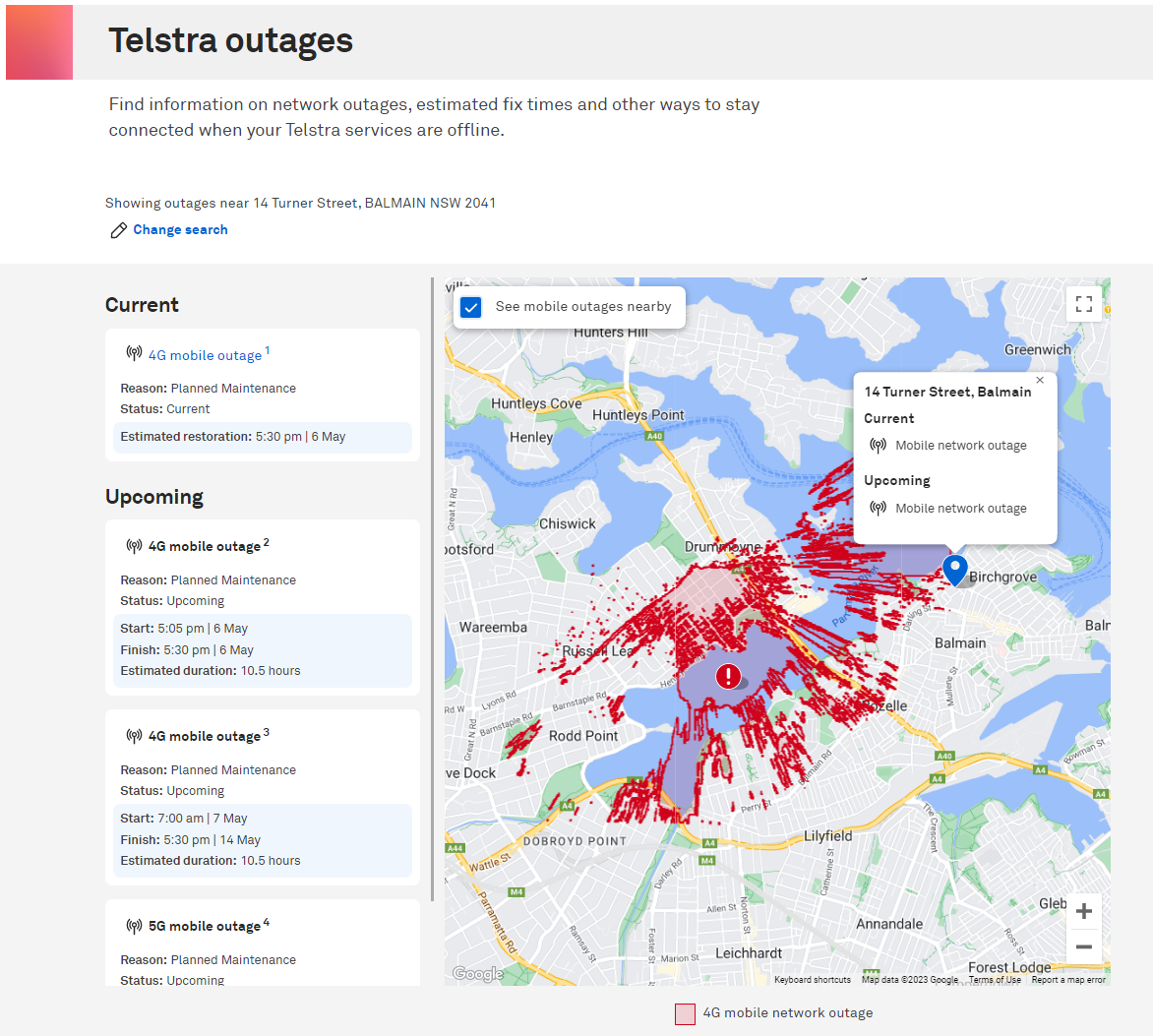 Telstra Outages